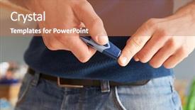  Presentation with blood alcohol level - Beautiful presentation theme featuring male diabetic checking blood sugar backdrop and a coral colored foreground