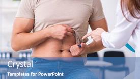  Presentation with counseling for diabetic pateint - Presentation theme enhanced with male-diabetic-patient-visiting-young background and a teal colored foreground