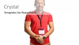  Presentation with name - PPT theme with male-dispatcher-wearing-a-headset background and a white colored foreground