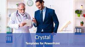  Presentation with medical - Theme enhanced with male-doctor-and-businessman-discussing background and a teal colored foreground