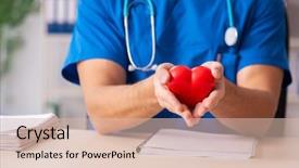  Presentation with congenital heart disease pediatric cardiology - Audience pleasing presentation consisting of male doctor cardiologist holding heart backdrop and a  colored foreground