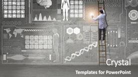  Presentation with medical concept - Presentation design with male doctor climbing ladder background and a gray colored foreground