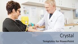  Presentation with blood test - Colorful slide set enhanced with patient's blood for test backdrop and a light blue colored foreground