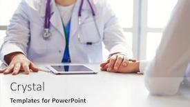  Presentation with ambulance - Presentation design having male-doctor-comforting-patient background and a white colored foreground