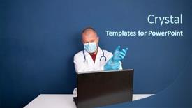  Presentation with medical video - Cool new slide deck with male-doctor-consulting-patient backdrop and a ocean colored foreground