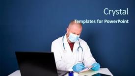  Presentation with medical video - Colorful slides enhanced with male-doctor-consulting-patient backdrop and a ocean colored foreground