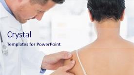  Presentation with melanoma - Beautiful PPT layouts featuring male doctor examining melanoma backdrop and a  colored foreground