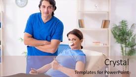  Presentation with plastic surgery - Presentation theme featuring male doctor for plastic surgery background and a  colored foreground