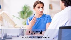  Presentation with doctor visiting family - Slide set with male doctor for plastic surgery background and a  colored foreground