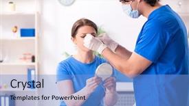  Presentation with plastic surgery - Beautiful PPT layouts featuring male doctor for plastic surgery backdrop and a light blue colored foreground