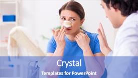  Presentation with doctor visiting family a new born - Colorful presentation design enhanced with male doctor for plastic surgery backdrop and a  colored foreground