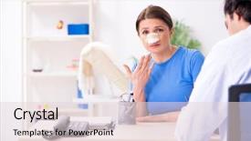  Presentation with doctor visiting family - Audience pleasing presentation consisting of male doctor for plastic surgery backdrop and a  colored foreground