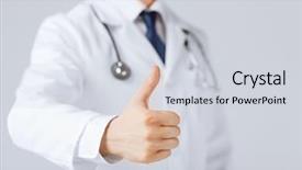  Presentation with medical robot hand and doctor - Cool new theme with male doctor hand showing thumbs backdrop and a lemonade colored foreground