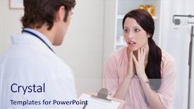  Presentation with bad news - Colorful slide deck enhanced with male doctor having bad news backdrop and a sky blue colored foreground