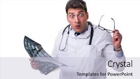  Presentation with new parents doctor - PPT layouts featuring male doctor holding a radiograph background and a lemonade colored foreground