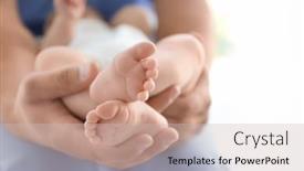  Presentation with baby doctor - Slides having male doctor holding baby at hospital background and a soft green colored foreground