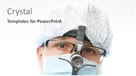  Presentation with binocular - Cool new presentation theme with male-doctor-in-a-surgical backdrop and a white colored foreground