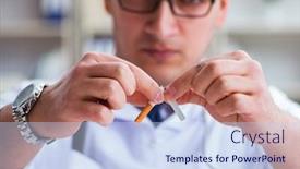  Presentation with smoking - Colorful presentation enhanced with male-doctor-in-anti-smoking backdrop and a sky blue colored foreground