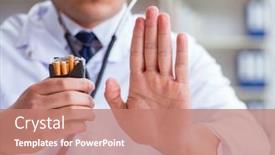  Presentation with smoking - Slides featuring male-doctor-in-anti-smoking background and a coral colored foreground