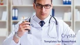  Presentation with smoking - Cool new presentation theme with male-doctor-in-anti-smoking backdrop and a sky blue colored foreground