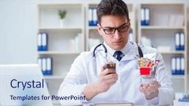  Presentation with smoking - Slides having male doctor in anti-smoking background and a light blue colored foreground