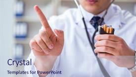  Presentation with smoking - Theme featuring male doctor in anti-smoking background and a  colored foreground