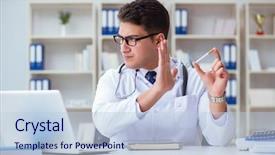  Presentation with anti parasitic - Amazing theme having male doctor in anti-smoking backdrop and a light blue colored foreground