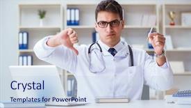  Presentation with smoking cessation - PPT theme featuring male doctor in anti-smoking background and a  colored foreground