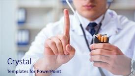  Presentation with anti hla antibodies - PPT theme with male doctor in anti-smoking background and a  colored foreground