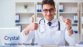  Presentation with smoking cessation - Slide set enhanced with male doctor in anti-smoking background and a  colored foreground