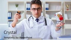  Presentation with smoking - Beautiful PPT theme featuring male doctor in anti-smoking backdrop and a light blue colored foreground