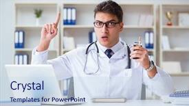  Presentation with smoking - Audience pleasing theme consisting of male doctor in anti-smoking backdrop and a sky blue colored foreground