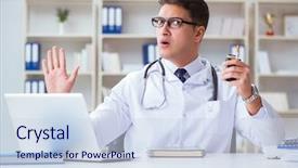  Presentation with smoking - Slide deck having male doctor in anti-smoking background and a sky blue colored foreground