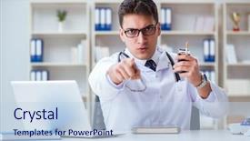  Presentation with smoking - Slide set featuring male doctor in anti-smoking background and a  colored foreground