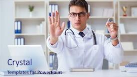  Presentation with smoking - Beautiful slide set featuring male doctor in anti-smoking backdrop and a lemonade colored foreground
