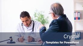  Presentation with lawyer - Beautiful PPT theme featuring male-doctor-in-courthouse-meeting backdrop and a ocean colored foreground