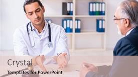  Presentation with lawyer - Presentation theme having male-doctor-in-courthouse-meeting background and a lemonade colored foreground