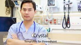  Presentation with emergency room - Cool new presentation design with male doctor in emergency room backdrop and a lemonade colored foreground
