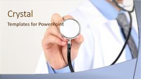  Presentation with scroll paper isolated on white - PPT theme having male doctor isolated on white background background and a cream colored foreground
