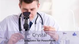  Presentation with lab - Amazing slides having male-doctor-looking-at-lab backdrop and a light blue colored foreground