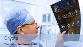  Presentation with chest - Beautiful slides featuring male-doctor-looking-chest-ct backdrop and a light blue colored foreground