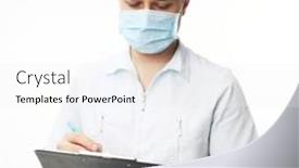  Presentation with medical face mask - Colorful PPT theme enhanced with male-doctor-man-in-medical backdrop and a white colored foreground