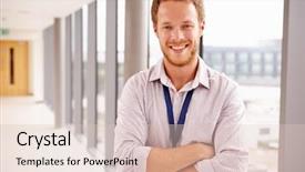  Presentation with doctor in hospital health insurance related icons healthcare person saving medical - Presentation theme enhanced with male doctor standing in hospital background and a lemonade colored foreground