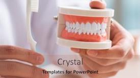  Presentation with clinic - Presentation theme consisting of male-doctor-stomatologist-working background and a coral colored foreground