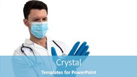  Presentation with surgical gloves - Cool new slides with male-doctor-wearing-face-mask backdrop and a light blue colored foreground