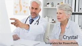 Presentation with doctor and patient medical consultation - Colorful presentation enhanced with male doctor with female patient backdrop and a lemonade colored foreground