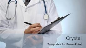  Presentation with blue - Colorful presentation enhanced with male-doctor-with-folder backdrop and a light blue colored foreground