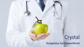  Presentation with green apple - Slides enhanced with male doctor with green apple background and a lemonade colored foreground