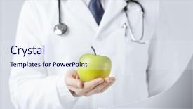  Presentation with green apple - Cool new PPT theme with male doctor with green apple backdrop and a sky blue colored foreground