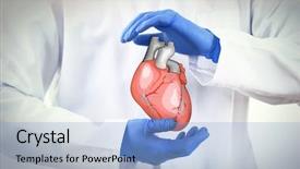  Presentation with heart medical - Slide deck featuring  background and a  colored foreground